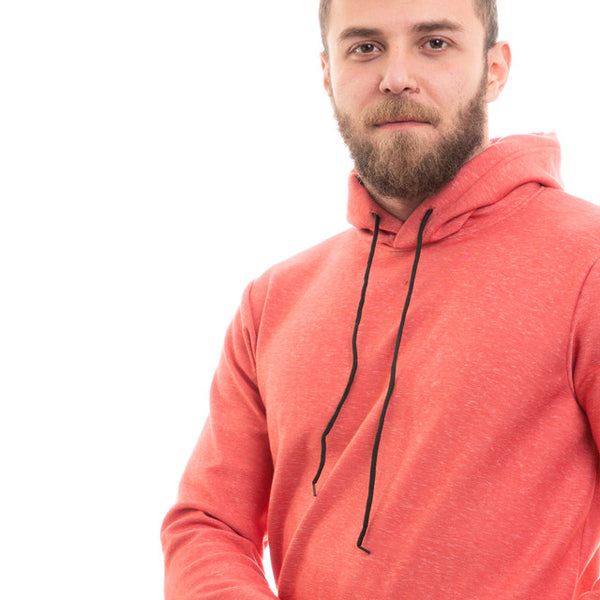Basic Full Sleeves Cotton Hoodie - Watermelon