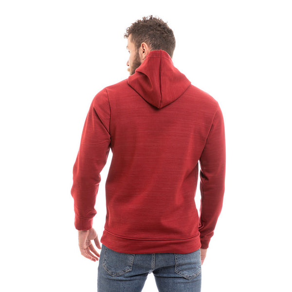 Basic Full Sleeves Cotton Hoodie - Brick Red