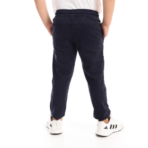Side Pockets Gabardine Boys Pants - Navy Blue