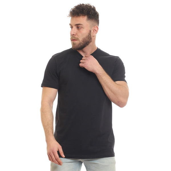 Basic Standard Fit V-Neck T-Shirt - Black