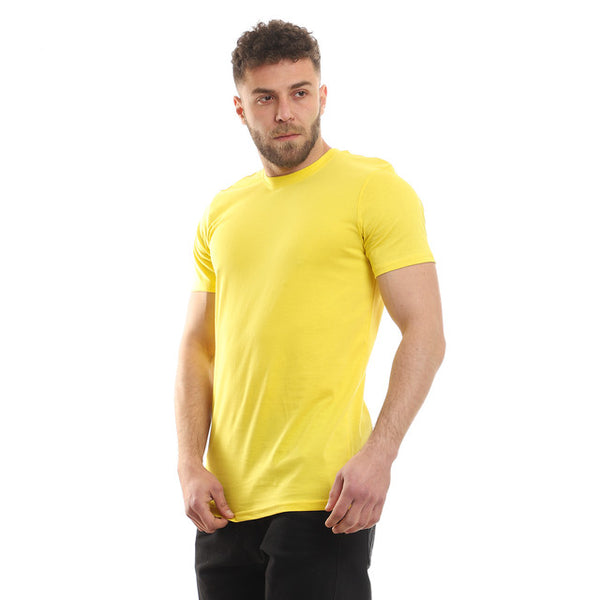 Slip On Basic Plain Yellow T-Shirt