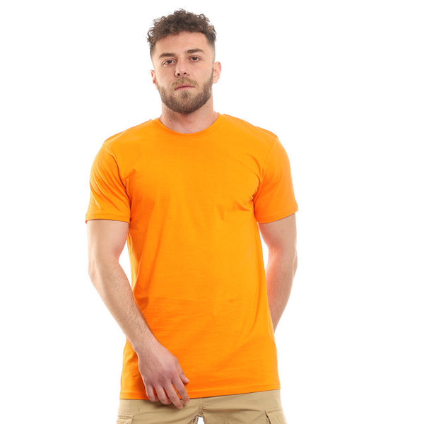 Slip On Basic Plain Orange T-Shirt