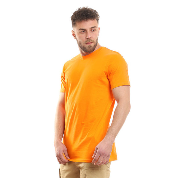 Slip On Basic Plain Orange T-Shirt
