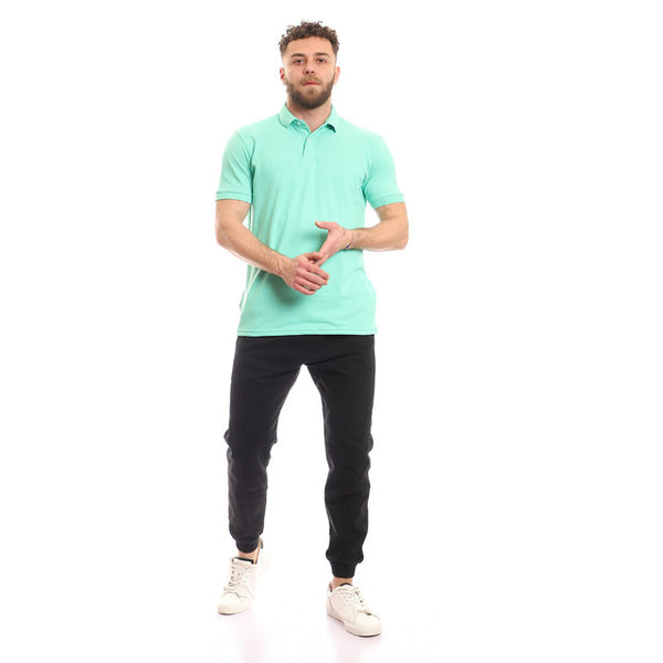 Half Sleeves Plain Polo Shirt - Mint