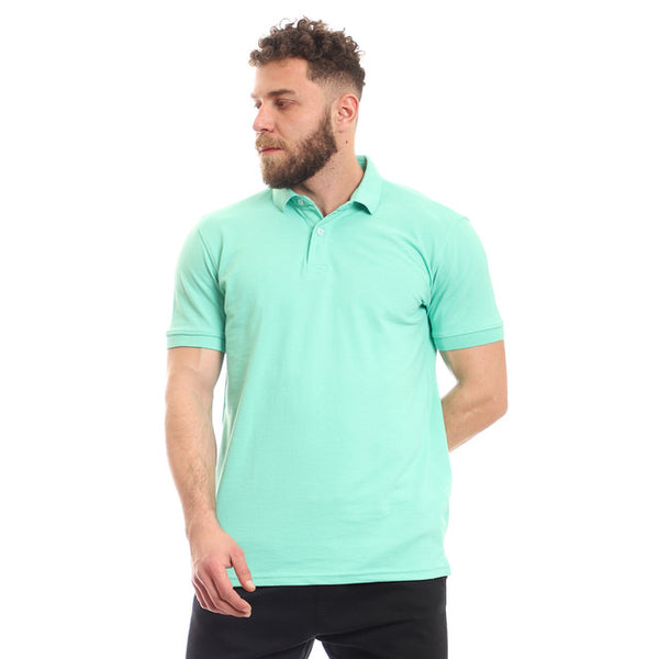 Half Sleeves Plain Polo Shirt - Mint