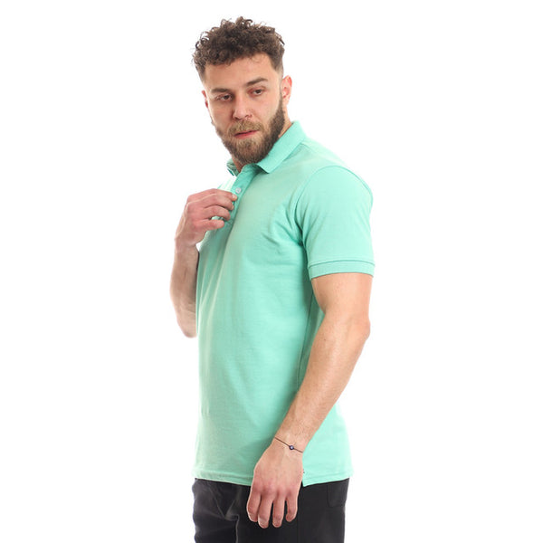 Half Sleeves Plain Polo Shirt - Mint