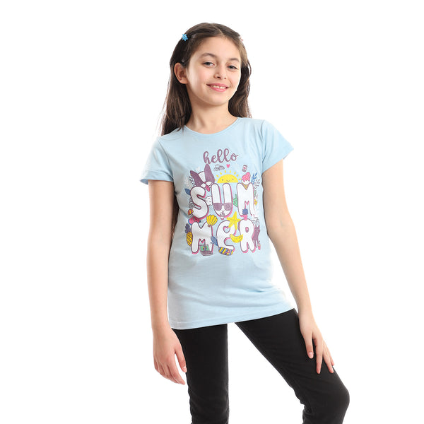 cool_summer_prints_sky_blue-_white-_pink-_yellow_-_blue_tee