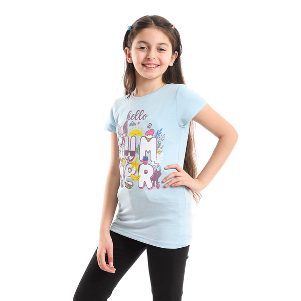 cool_summer_prints_sky_blue-_white-_pink-_yellow_-_blue_tee