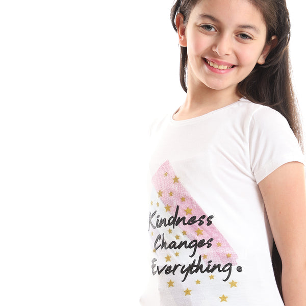 "Kindness Change Everything" Tee - White, Pink & Black