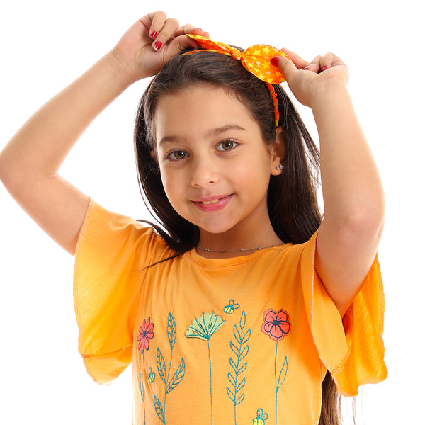 "GIRL" Stitched Cold Shoulder Tee