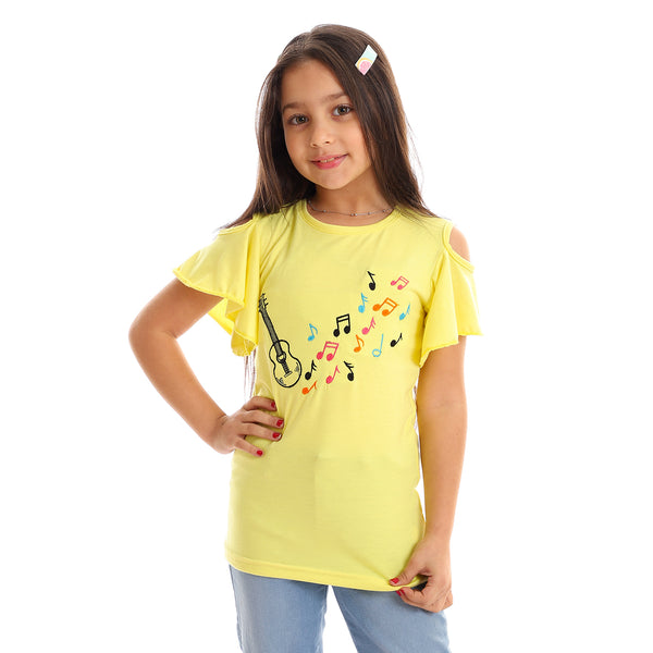 "GIRL" Stitched Cold Shoulder Tee