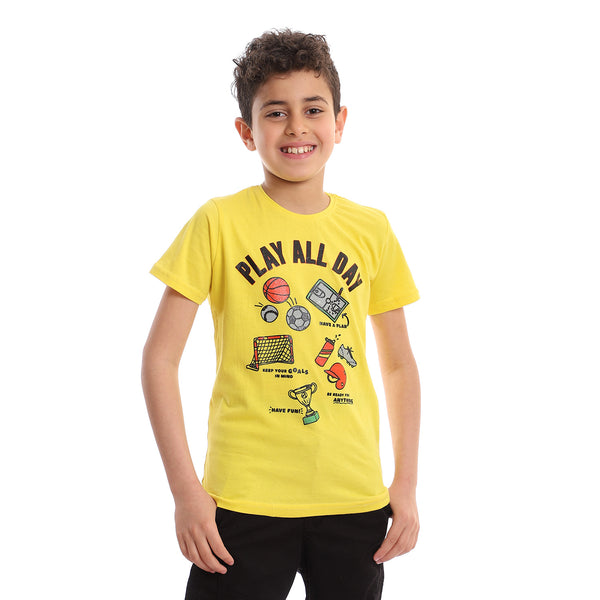 Slip On Regular Fit Boys T-Shirt - Yellow