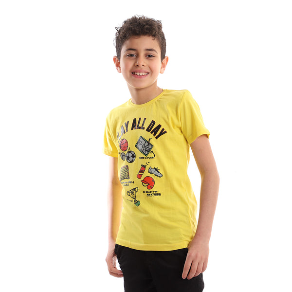 Slip On Regular Fit Boys T-Shirt - Yellow