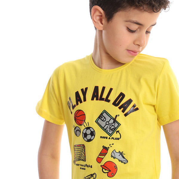 Slip On Regular Fit Boys T-Shirt - Yellow