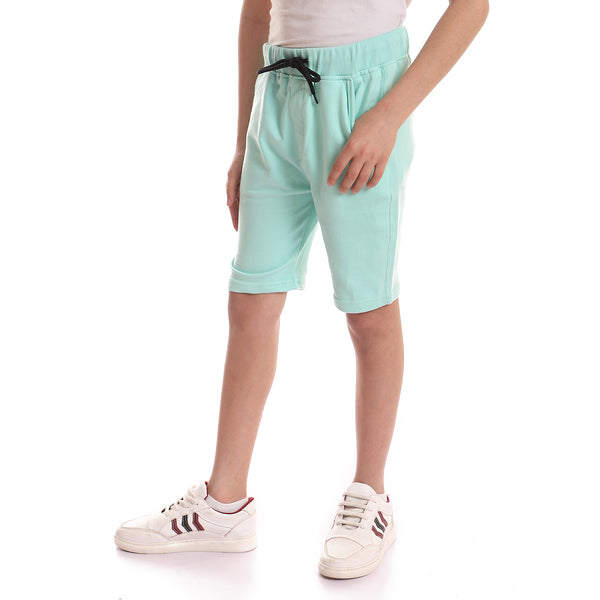 plain_patterned_short_with_elastic_waist_-_mint_green