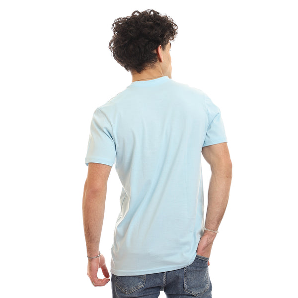 Slip On V Neck Basic T-Shirt - Sky Blue