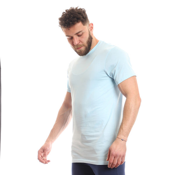 Solid Pattern T-shirt Half Sleeves -Baby Blue