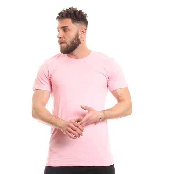 Solid Pattern T-shirt Half Sleeves -Pink