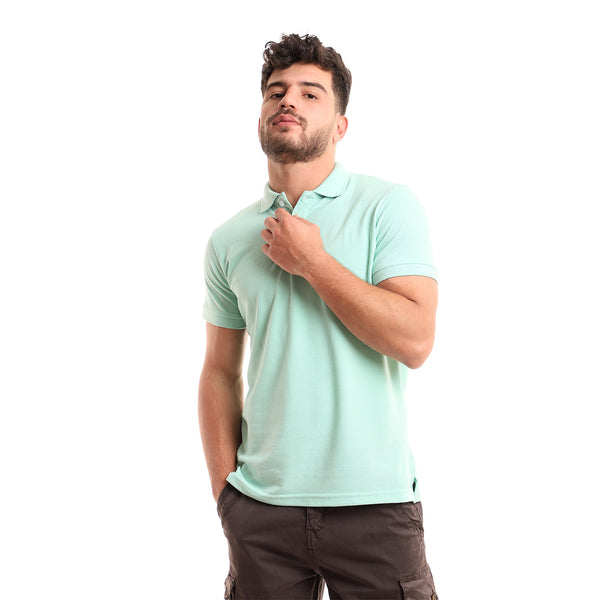 Pique Plain Hips Length Mint Polo Shirt