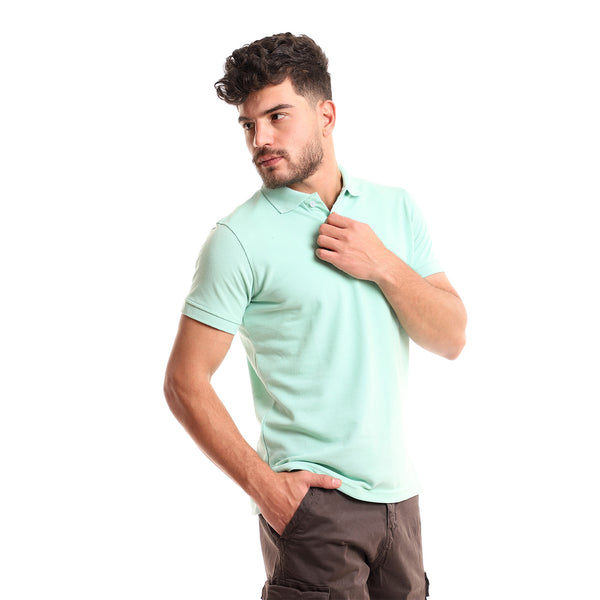 Pique Plain Hips Length Mint Polo Shirt