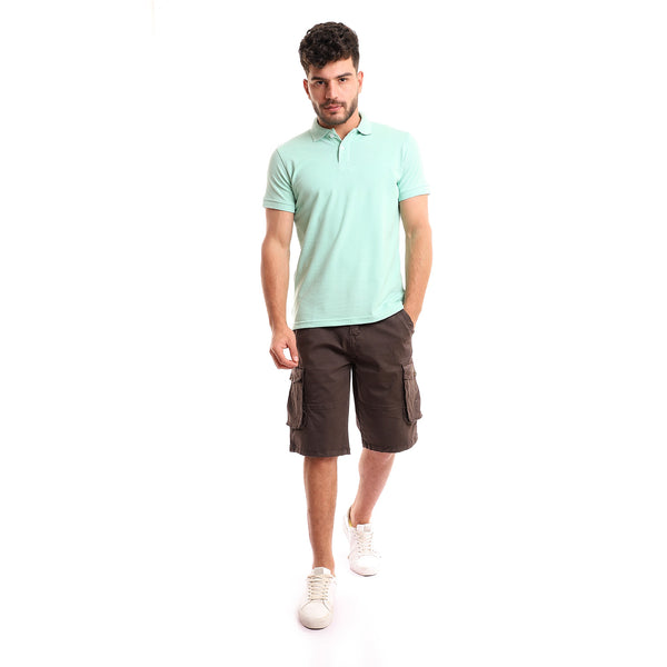 Pique Plain Hips Length Mint Polo Shirt