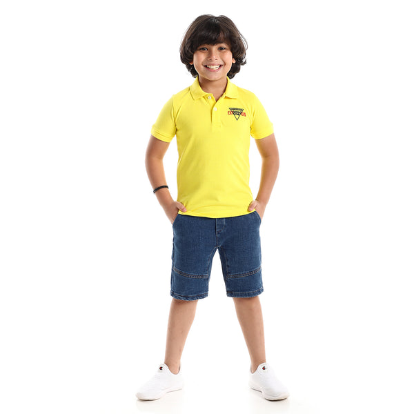 "Generation Expression" Stitched Yellow & Black Polo Shirt