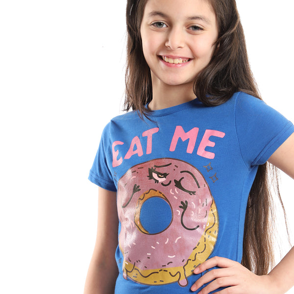 Donut Front Printed Blue, Pink & White Pajama