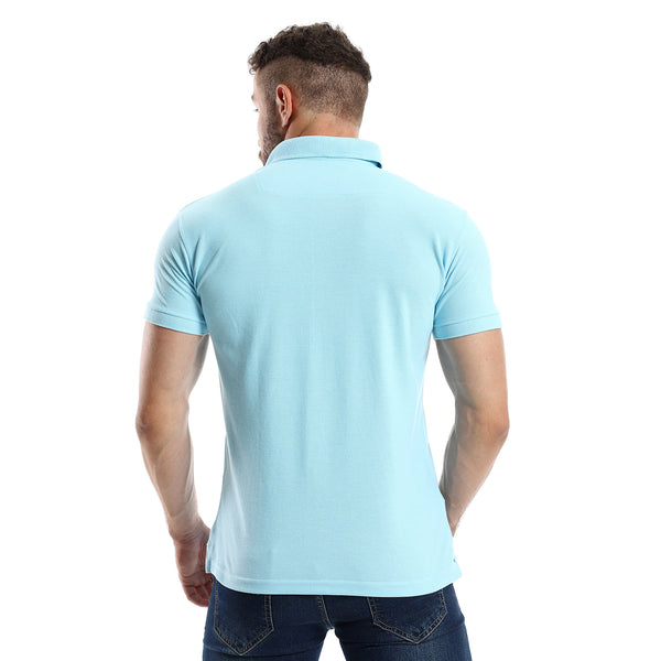 قميص بولو بياقة كلاسيكية بأكمام قصيرة - أزرق فاتح