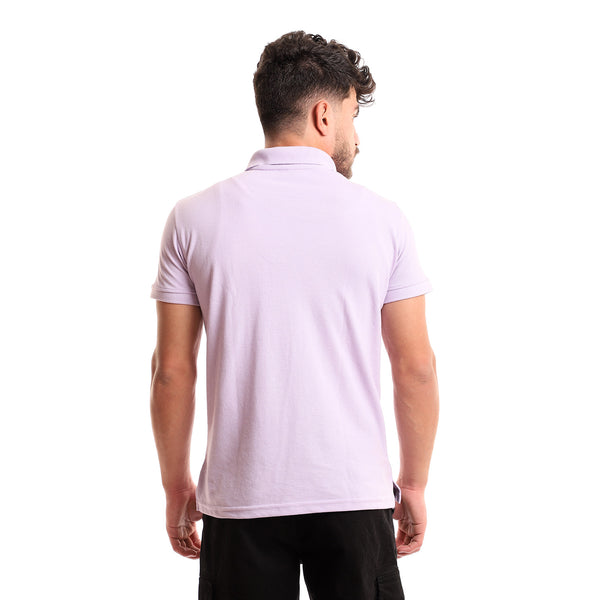 Buttoned Neck With Full Sleeves Polo Shirt - Light Purple