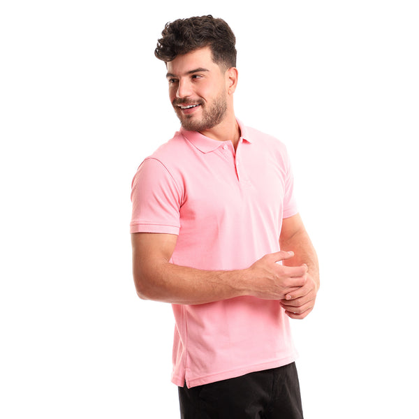 Buttoned Neck With Full Sleeves Polo Shirt - Rose