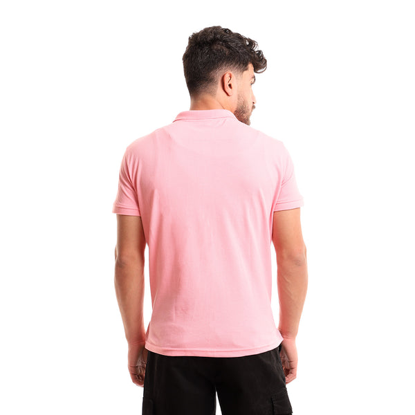 Buttoned Neck With Full Sleeves Polo Shirt - Rose