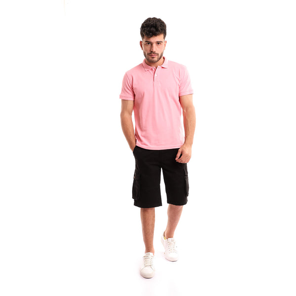 Buttoned Neck With Full Sleeves Polo Shirt - Rose