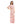 Upper Buttoned Patterned Long Nightgown - Rose