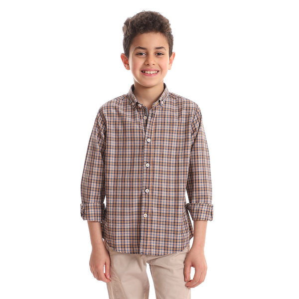 turn_down_neck_boys_cotton_shirt_-_orange-_black_-_white