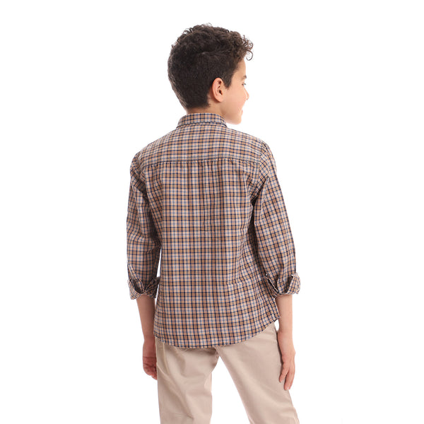 turn_down_neck_boys_cotton_shirt_-_orange-_black_-_white
