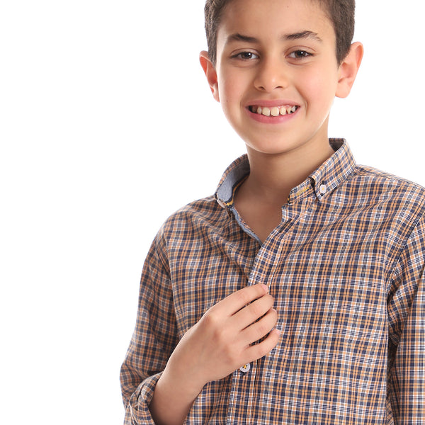 turn_down_neck_boys_cotton_shirt_-_orange-_black_-_white