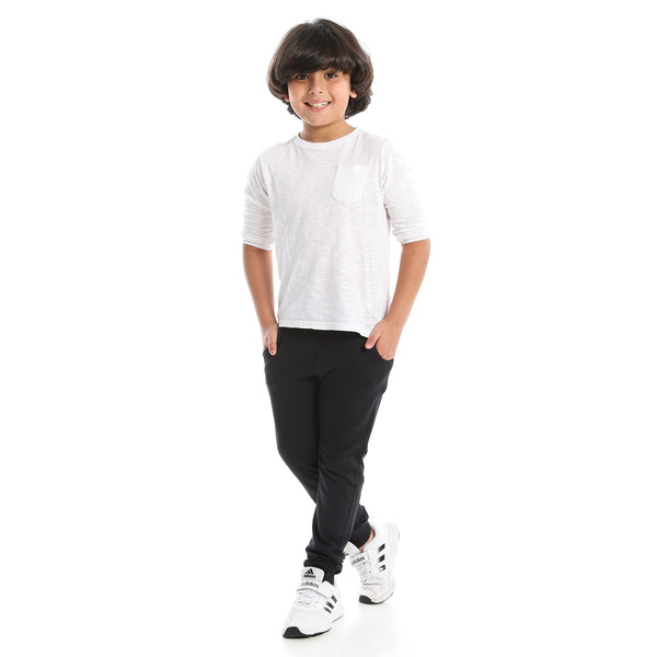 Boys Black Basic Everyday Joggers with Elastic Hem