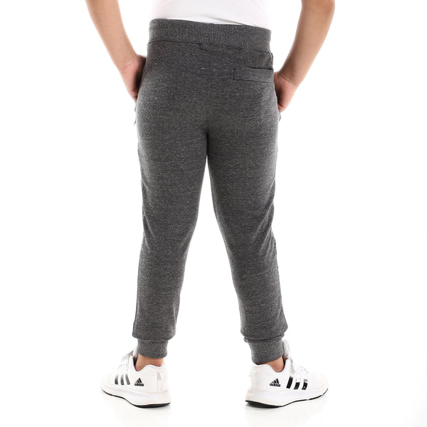 Heather Grey Zipper Side Pockets Sweatpants