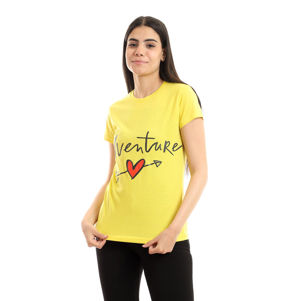 Slip On Half Sleeves "Adventure" Printed Tee