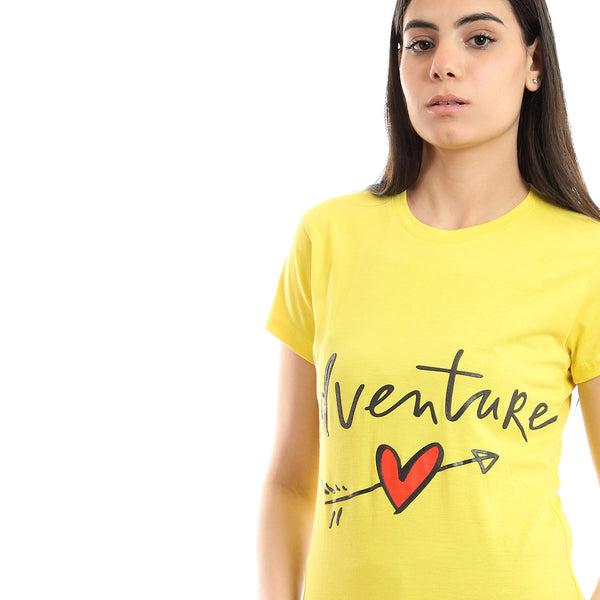 Slip On Half Sleeves "Adventure" Printed Tee