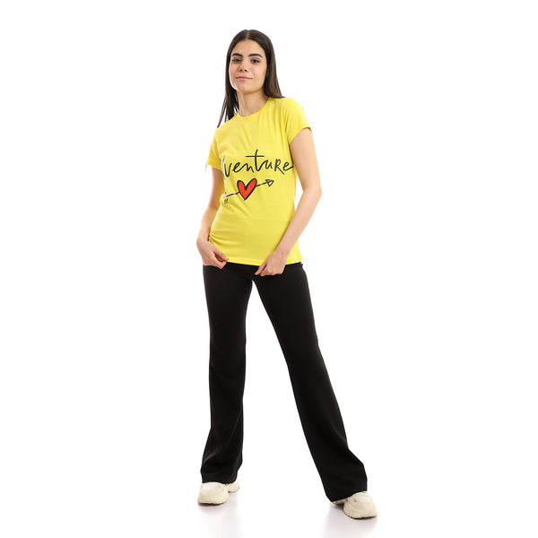 Slip On Half Sleeves "Adventure" Printed Tee