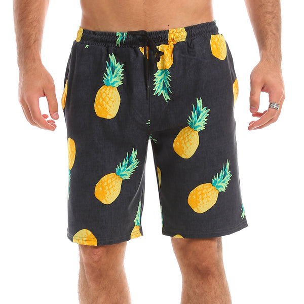 self_pineapple_polyester_elastic_swim_short_-_dark_grey