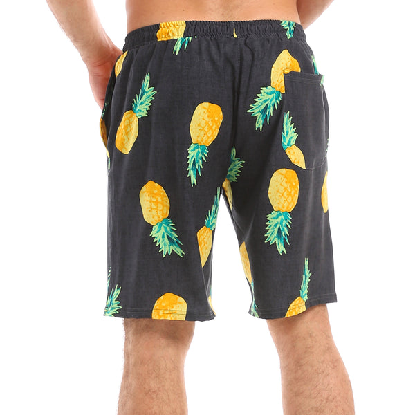 self_pineapple_polyester_elastic_swim_short_-_dark_grey