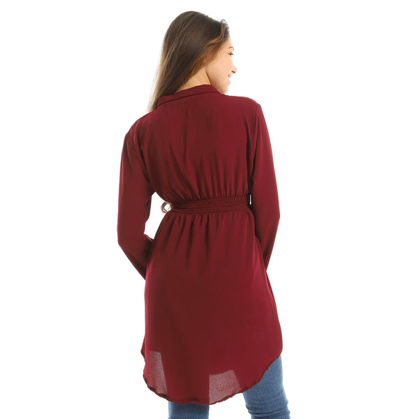maroon_red_classic_collar_buttoned_tunic