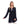 Turn Down Collar Stretchy Solid Tunic - Dark blue