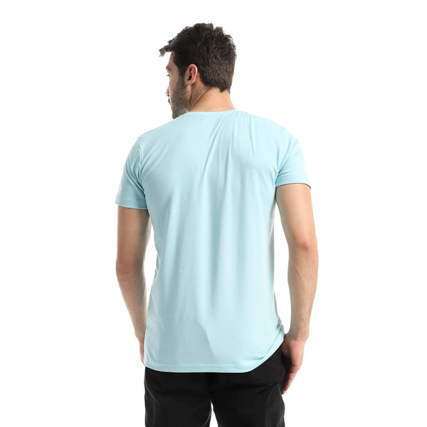 Cotton Slip On Round Neck T-Shirt - Baby Blue