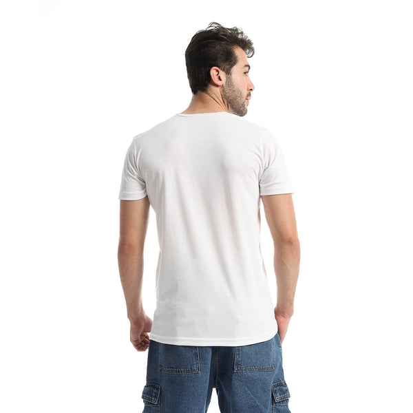 "Game Changer" Round Neck Cotton T-Shirt - White