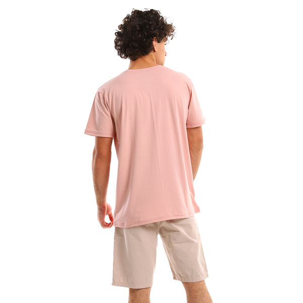 Printed Cotton Regular Fit T-Shirt - Rose