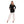 Full Buttoned Polyester Shirt With Waist Drawstring - Black