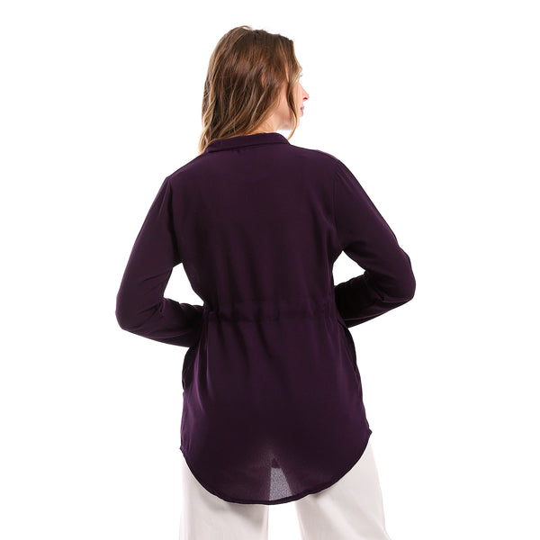 Standard Fit Polyester Long Sleeves Shirt - Dark Purple